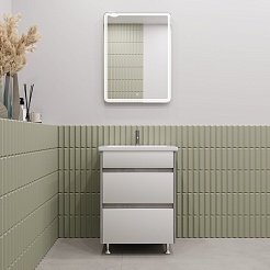 Stella Polare Тумба с раковиной Браво 60 слэйт / лакобель белое – фотография-9